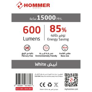 Hommer, Chandelier Bulb, LED, 6.5 Watt, White, 015.001.604.065 - Image 3