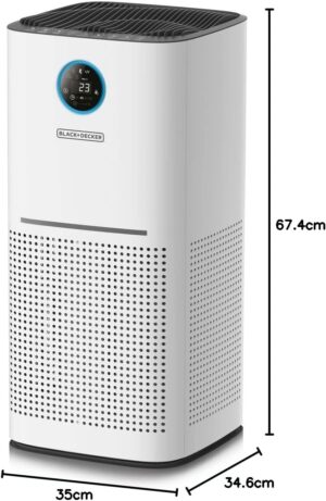 Black & Decker Air Purifier with Light Sensor, 55W, 60 sq m, White - AP3560-B5 - Image 11