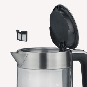 غلاية زجاجية سيفرين، 1.7 لتر، 2200 واط، فضي - 3420 - Image 5