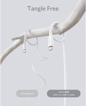 ⁦كابل USB-C إلى USB-C 3 قدم، من أنكر، أبيض A8552H21⁩ - الصورة ⁦3⁩