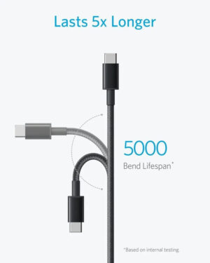 كابل USB-C إلى USB-A 6 قدم، من أنكر، أسود A8173H11 - Image 3