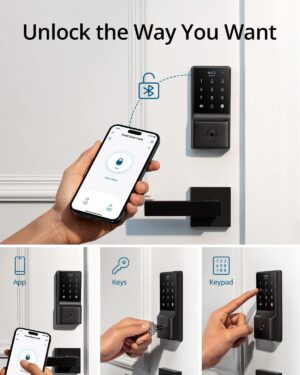 ⁦قفل ذكي يوفي C210 للأمن، من أنكر، أسود T8502111⁩ - الصورة ⁦4⁩