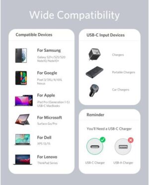 ⁦كابل USB-C إلى USB-C 3 قدم، من أنكر، أبيض A8552H21⁩ - الصورة ⁦5⁩