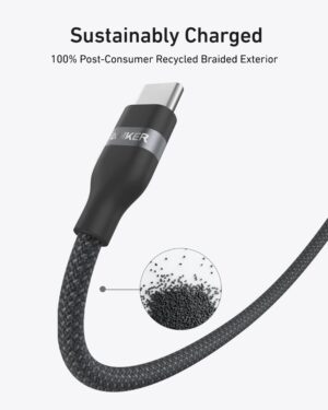 كابل USB-C إلى USB-C 3 قدم 240 وات، من أنكر، أسود A82E2H11 - Image 5