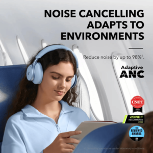 SoundCore Space One Wireless Over Ear Headphone ,Noise Cancellation , Sky Blue - A3035031 - Image 4