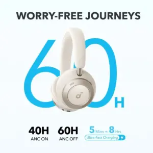Space One Pro Wireless Over Ear Headphone , Noise Cancellation, White - A3062H21 - Image 6
