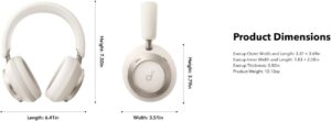Space One Pro Wireless Over Ear Headphone , Noise Cancellation, White - A3062H21 - Image 7