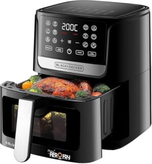 ⁦مقلاة هوائية رقمية، 12 في 1، 4.5 لتر، 1500 وات، من بلاك أند ديكير AF4500-B5⁩ - الصورة ⁦3⁩