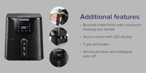 مقلاة هوائية، 4.3 لتر، لون أسود، من بلاك أند ديكير AF700-B5 - الصورة 2