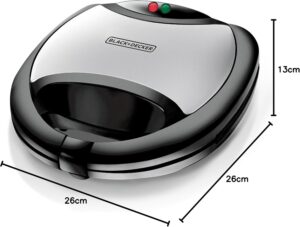 Black & Decker, Sandwich Maker & Grill, 750 Watt, 2 Slices, TS2000-B5 - Image 2