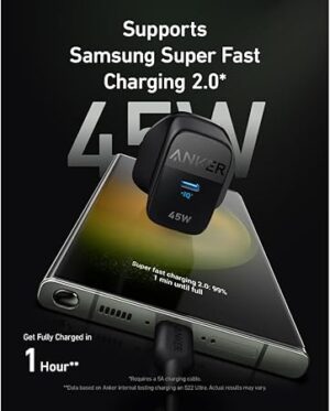 ⁦شاحن 313، 45 واط، أسود، من أنكر A2643K11⁩ - الصورة ⁦4⁩