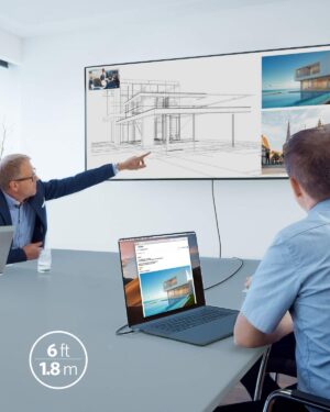 كابل USB-C إلى HDMI من النايلون، بطول 6 أقدام، أسود، من أنكر A8730H11 - الصورة 2