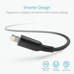 ⁦سلك شاحن باورلاين الاصدار الثاني USB الى ايفون بطول 1.8 م ، اسود - A8433H12⁩ - الصورة ⁦4⁩