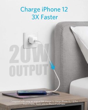 Anker PowerPort III Type-C Wall Charger, 20 Watt, White - A2149L23 - Image 6