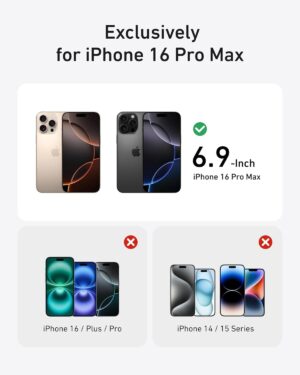 Anker MagGo Magnetic Phone Case for iPhone 16 Pro Max , Clear - A90H2H0C - Image 3