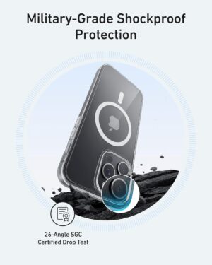 Anker MagGo Magnetic Phone Case for iPhone 16 Pro Max , Clear - A90H2H0C - Image 4