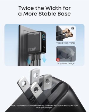 Anker Fast Charger, UP to 100W , 3-Ports , USB C , Silver - B121BK41 - Image 5