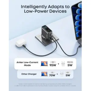 Anker Charger With Smart Display , 100W, 3 Ports , Black - B121BKZ1 - Image 6
