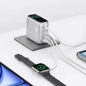 Anker Fast Charger ,140W, 4-Port PD 3.1 With USB-C Cable , Silver - B2697G41 - Image 3